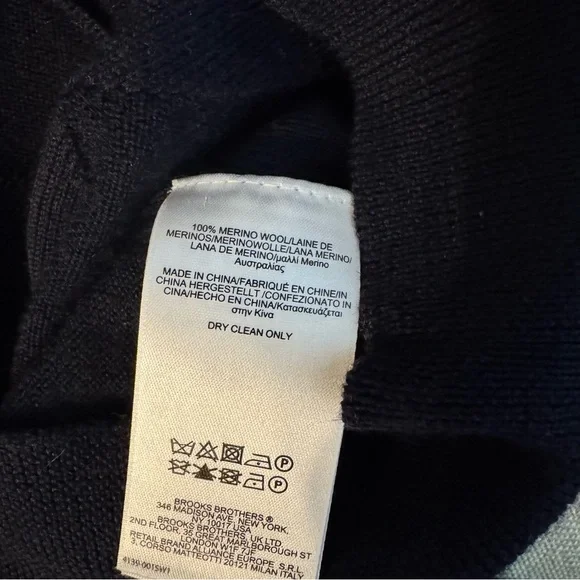 Brooks Brothers Dark Blue Cardigan with Grey Trim -Sz L - Picture 8 of 8